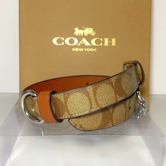Coach Dog Collar + Apple AirTag Tracker! Brown Khaki Signature C Size Large - Picture 4 of 12